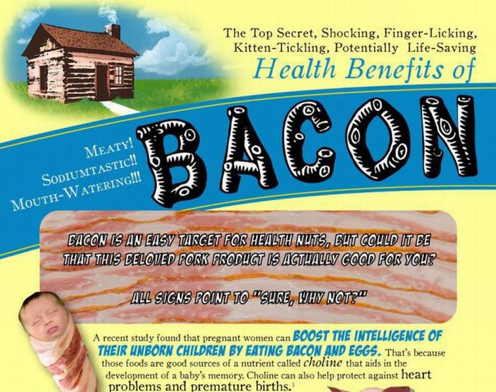Health Benefits of Bacon (infographic)