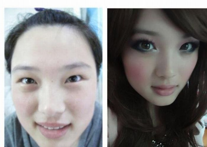 Asian Girls Before and After Make Up (22 pics)