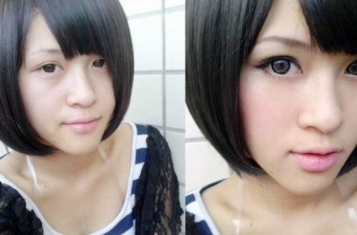 Asian Girls Before and After Make Up (22 pics)