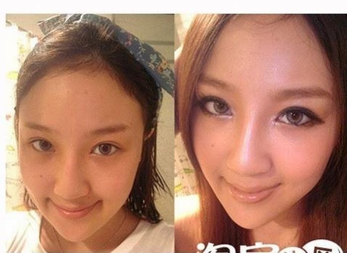 Asian Girls Before and After Make Up (22 pics)