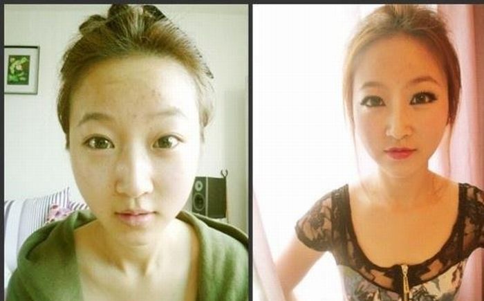 Asian Girls Before and After Make Up (22 pics)