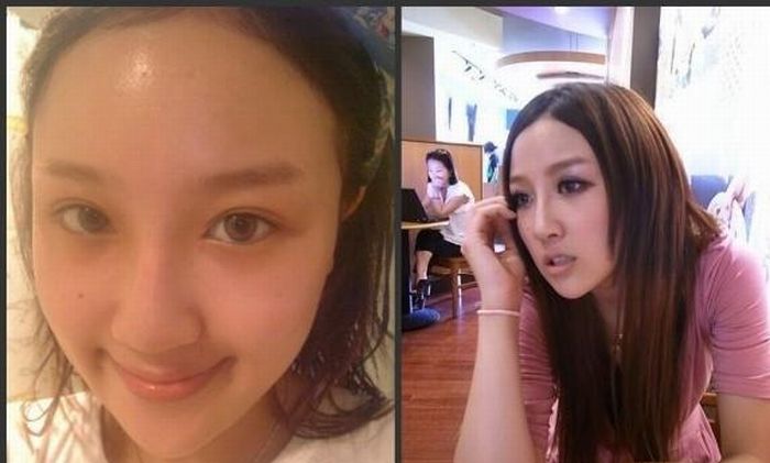 Asian Girls Before and After Make Up (22 pics)