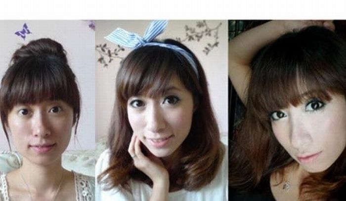 Asian Girls Before and After Make Up (22 pics)