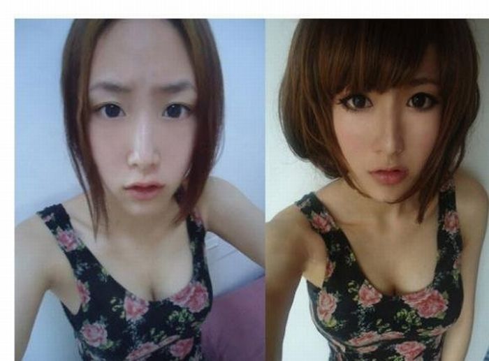 Asian Girls Before and After Make Up (22 pics)