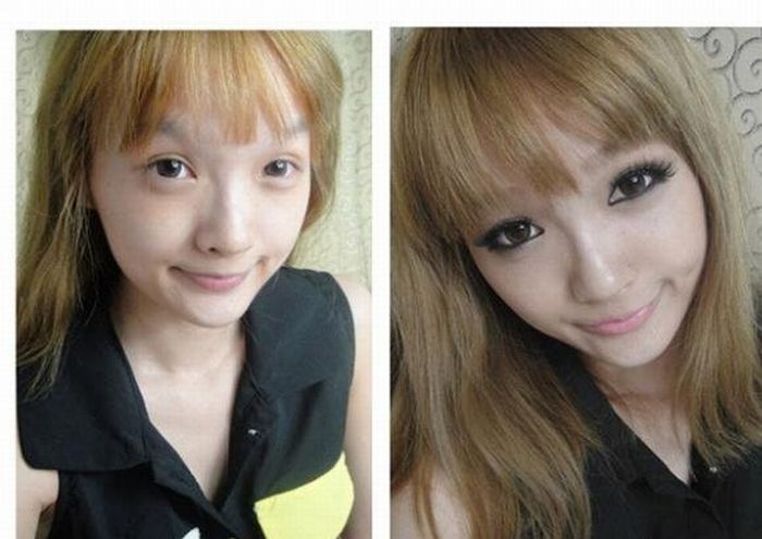 Asian Girls Before and After Make Up (22 pics)