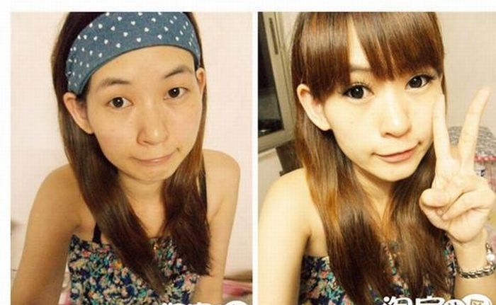 Asian Girls Before and After Make Up (22 pics)