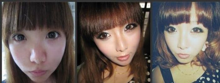 Asian Girls Before and After Make Up (22 pics)