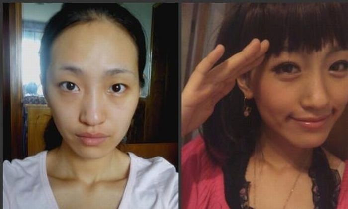 Asian Girls Before and After Make Up (22 pics)