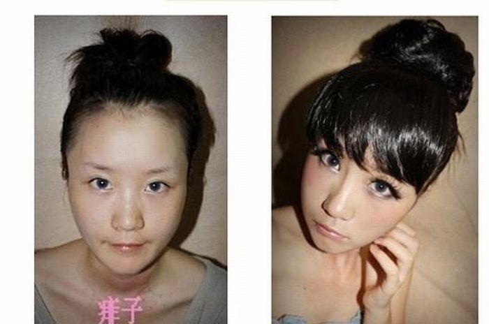 Asian Girls Before and After Make Up (22 pics)