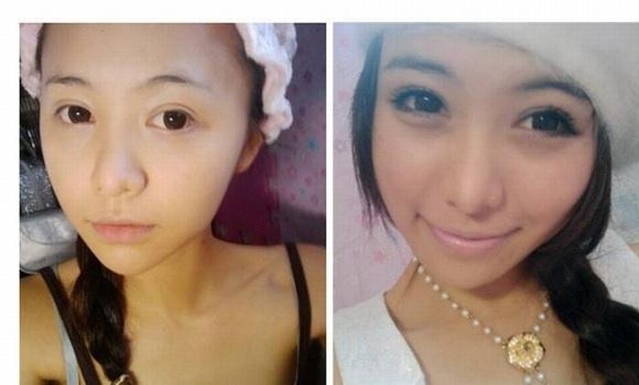 Asian Girls Before and After Make Up (22 pics)