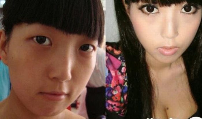 Asian Girls Before and After Make Up (22 pics)