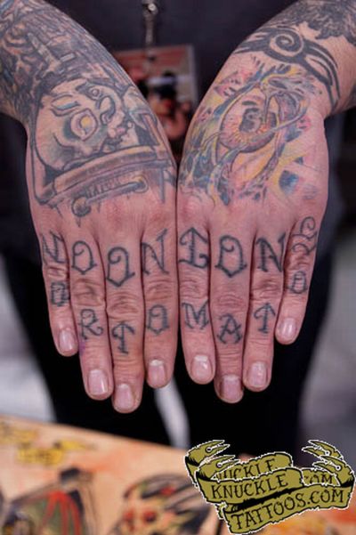 Hip Hop Thug Life Knuckle Tattoo