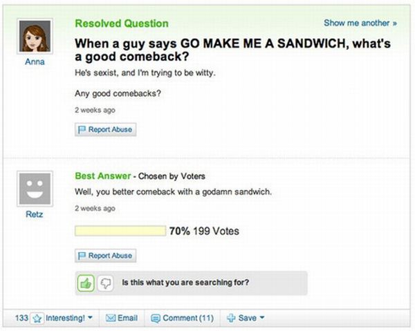 The Best of Yahoo! Answers. Part 3 (45 pics)