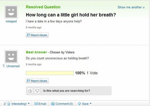 The Best of Yahoo! Answers. Part 3 (45 pics)