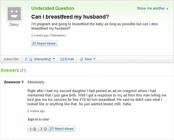 The Best of Yahoo! Answers. Part 3 (45 pics)