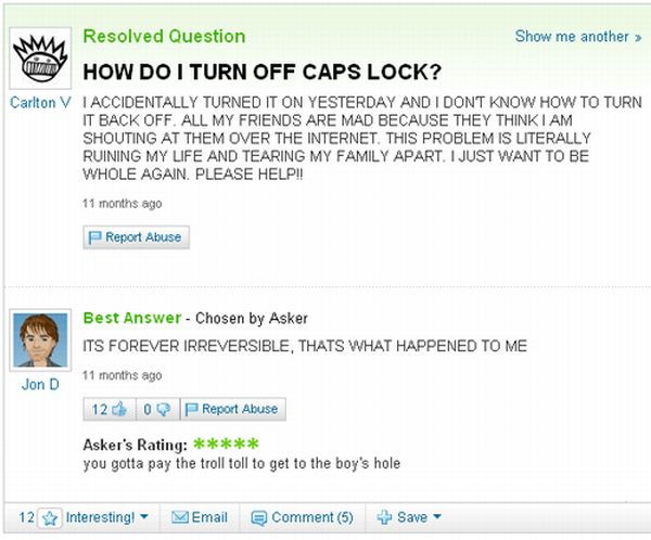 The Best of Yahoo! Answers. Part 3 (45 pics)