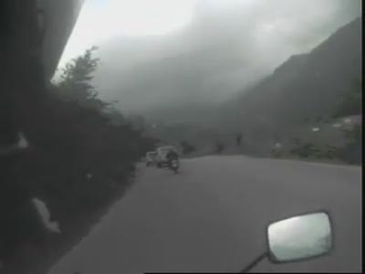 Kashmir Crash. Unbelievable but the Biker is OK