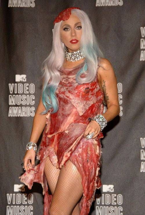 Lady Gaga and Her Dress of Meat (10 pics)