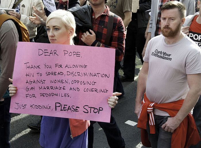 Pope Protest Signs (30 pics)