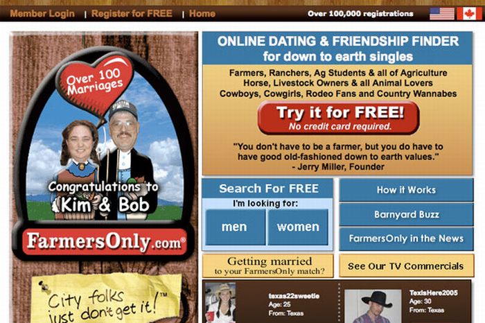 Farmers only. FARMERSONLY dating site. 25 Weird websites. Beafarm.