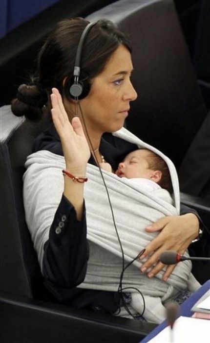 Member of European Parliament Took Her Baby to Work (10 pics)