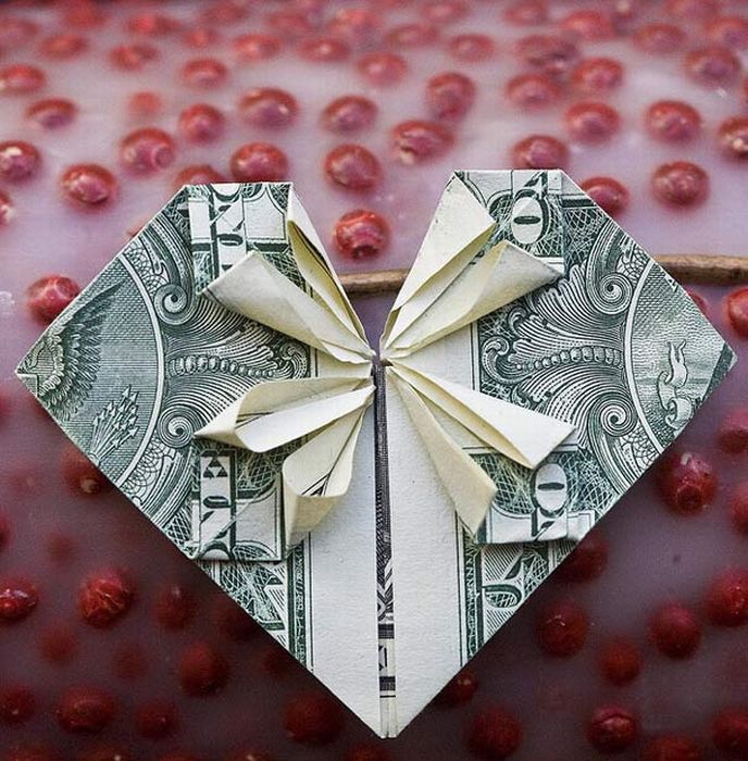 christmas origami dollar