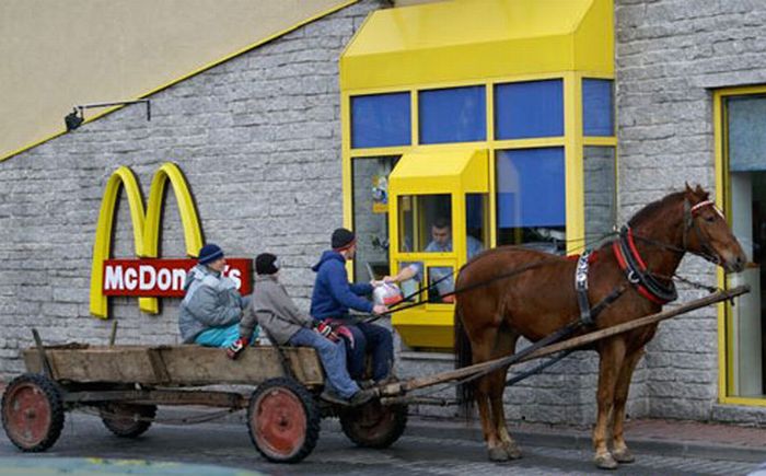 Wheel Chairs And Horses Going Through Drive Thrus (18 pics)