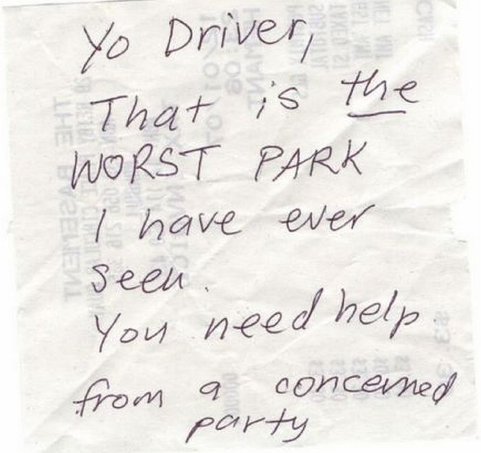 Passive Aggressive Parking Notes (38 pics)