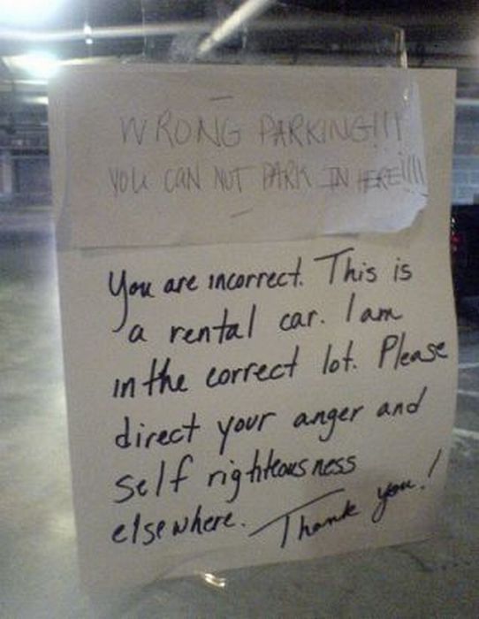 Passive Aggressive Parking Notes (38 pics)