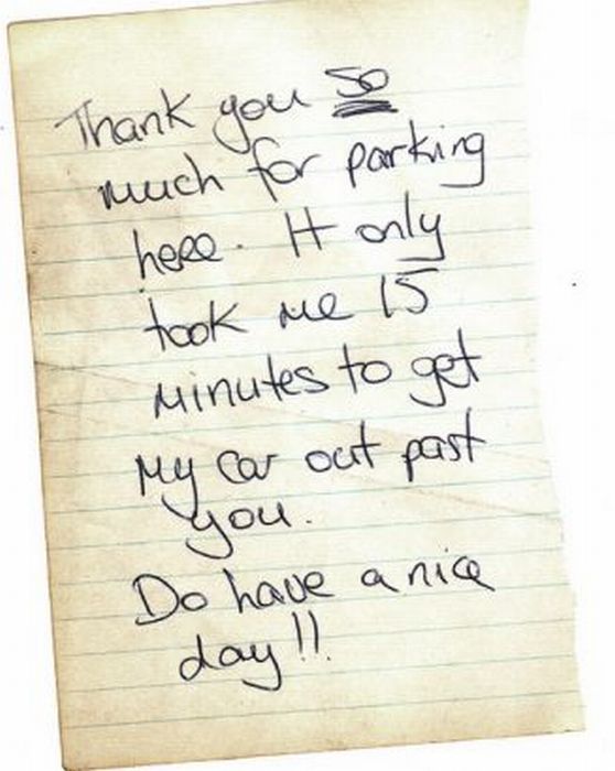 Passive Aggressive Parking Notes (38 pics)