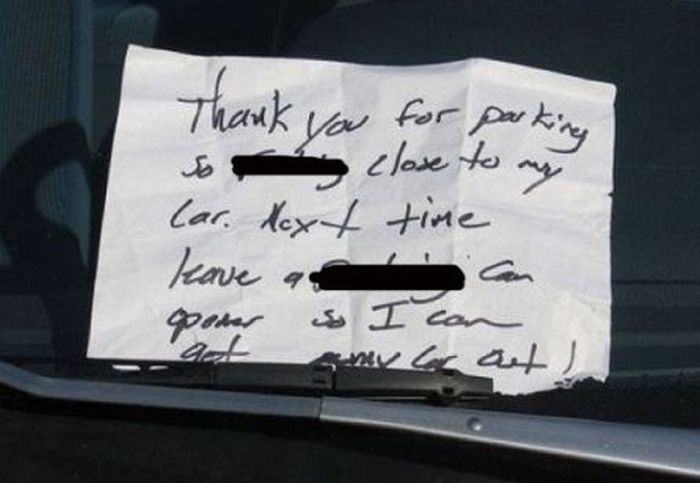 Passive Aggressive Parking Notes (38 pics)