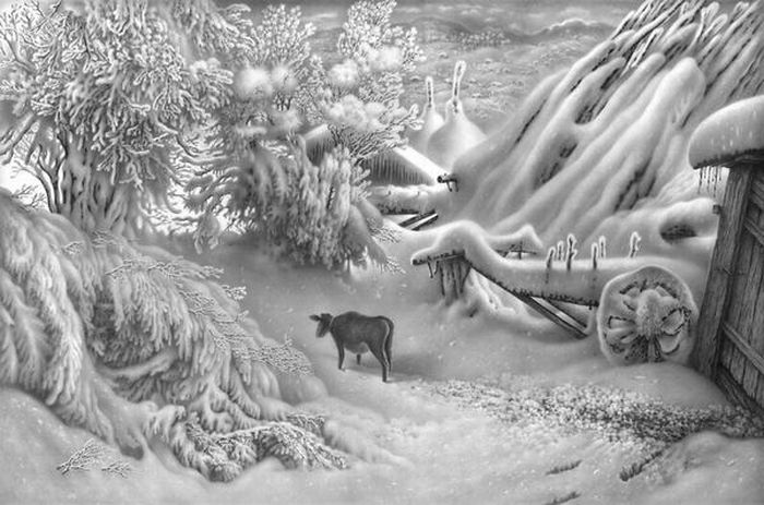 Winter Landscapes Drawn with a Pen (22 pics)