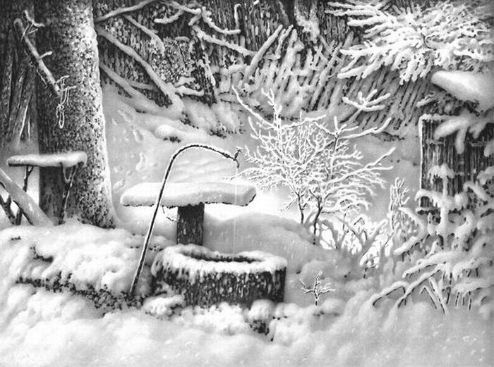 Winter Landscapes Drawn with a Pen 22 pics 