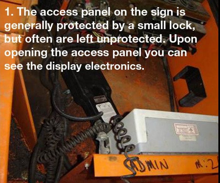 How to Hack Electronic Road Sign (3 pics)