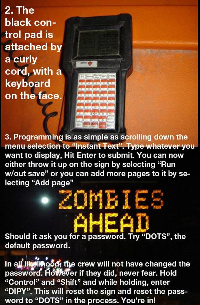 How to Hack Electronic Road Sign (3 pics)