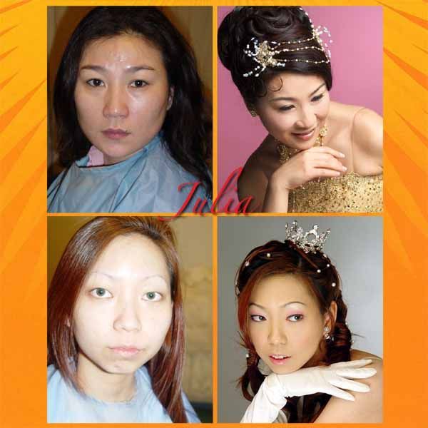 Сhinese Brides With and Without Makeup (6 pics)