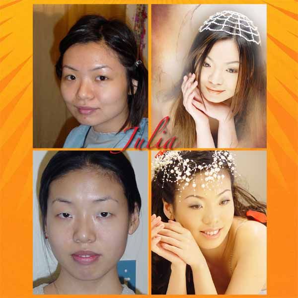 Сhinese Brides With and Without Makeup (6 pics)