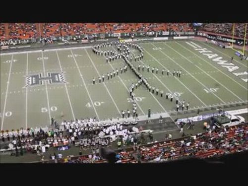Marching Band Forms Giant Football Player