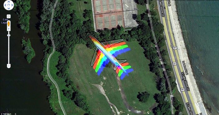Rainbow Plane over Hyde Park in Chicago (6 pics)