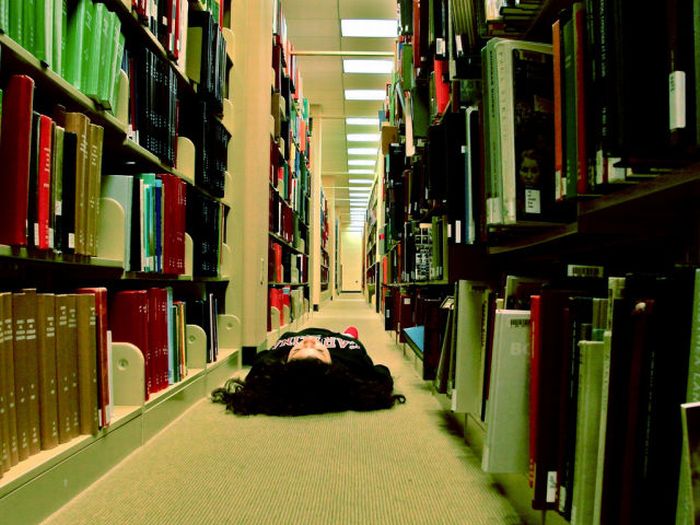 Sleeping in the Library (45 pics)