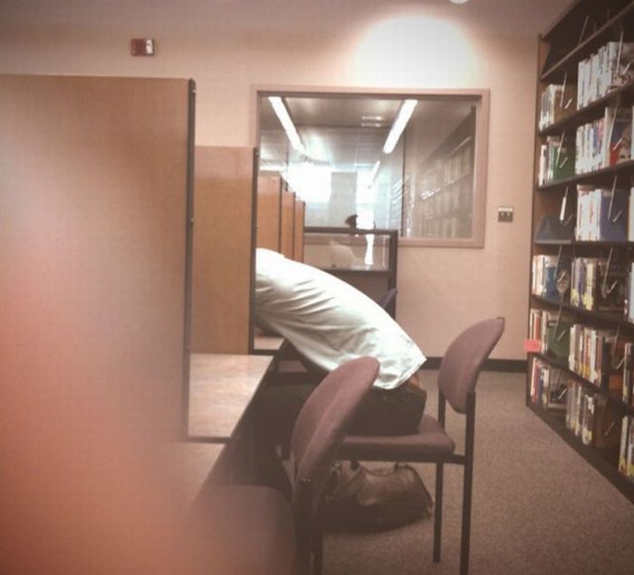 Sleeping in the Library (45 pics)