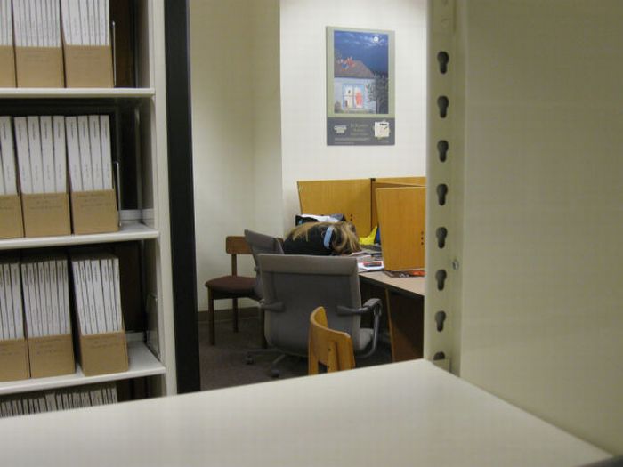 Sleeping in the Library (45 pics)