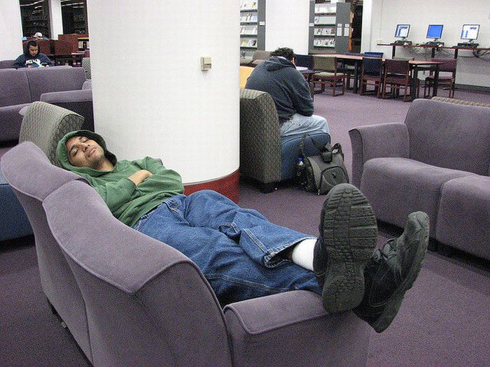 Sleeping in the Library (45 pics)