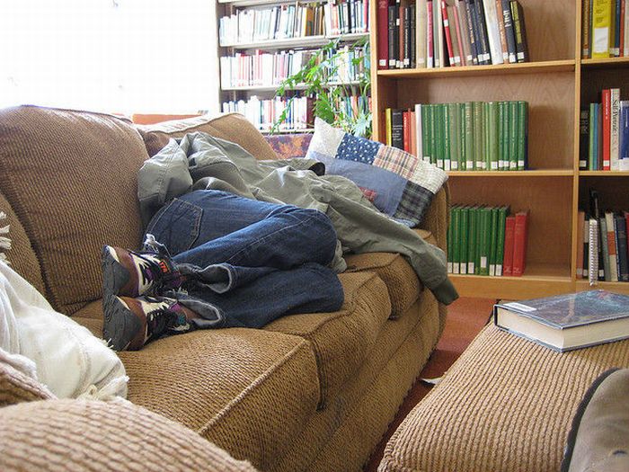 Sleeping in the Library (45 pics)