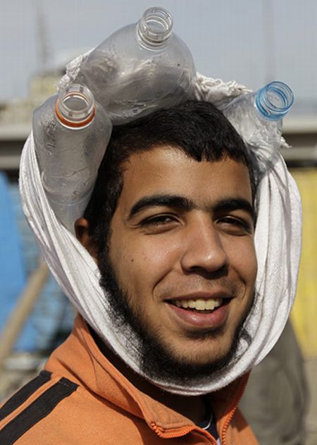 Egyptian Protesters' Makeshift Helmets (10 pics)