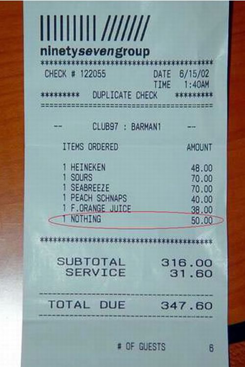 The Funniest Receipts Of All Time (15 pics)