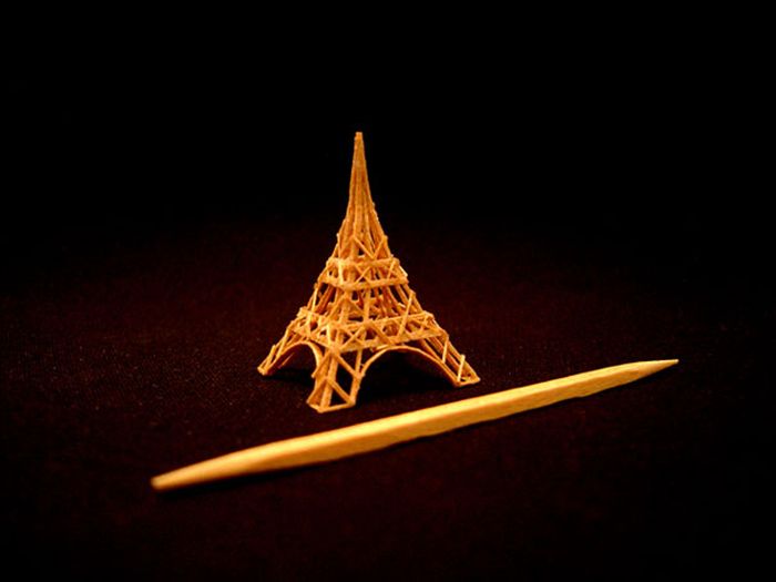 Tiny Sculptures Made From A Single Toothpick (8 pics)