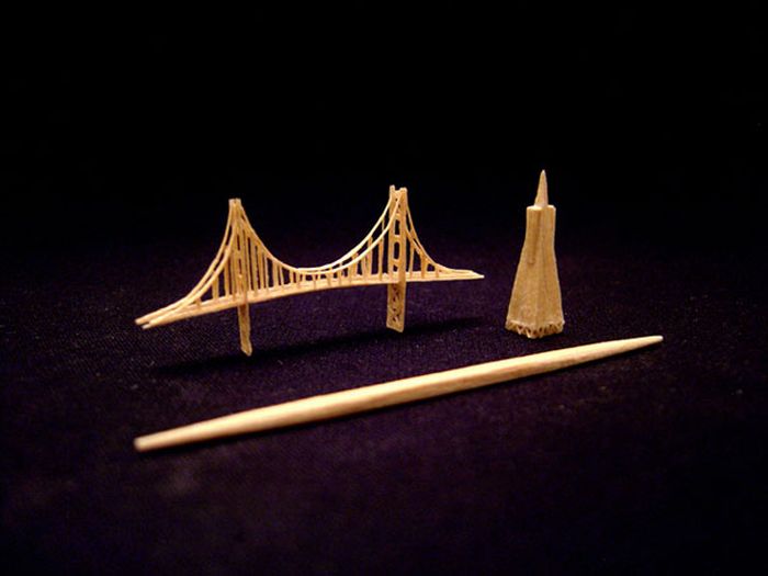 Tiny Sculptures Made From A Single Toothpick (8 pics) Tiny Sculptures Made From A Single Toothpick (8 pics)