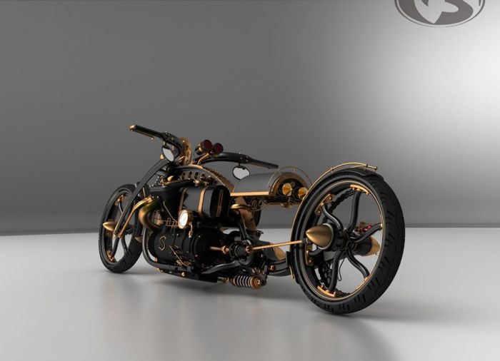 Black Widow Steampunk Chopper Extreme Custom Motorcycle Mod (7 pics)