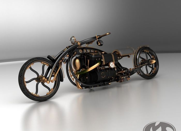 Black Widow Steampunk Chopper Extreme Custom Motorcycle Mod (7 pics)